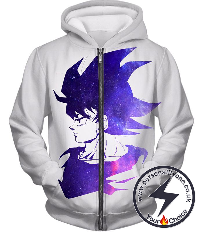 Dragon Ball Super Super Cool Anime Hero Goku Promo White Zip Up Hoodie